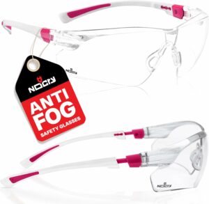 Lunettes de chantier 2026 anti-buée NOCRY avec verres en polycarbonate, branches antidérapantes et protection des yeux professionnelle.