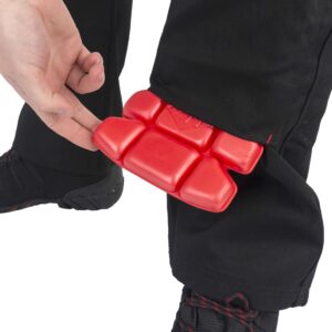 Pantalon de chantier avec genouillères intégrées pour un meilleur confort lors des travaux au sol.
