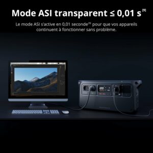 Station électrique portable DJI Power 1000 V2 avec mode ASI transparent ≤ 0,01 s pour alimentation de secours ultra rapide.