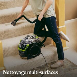 Shampouineuse canapé utilisée pour le nettoyage multi-surfaces comme escaliers et tapis.