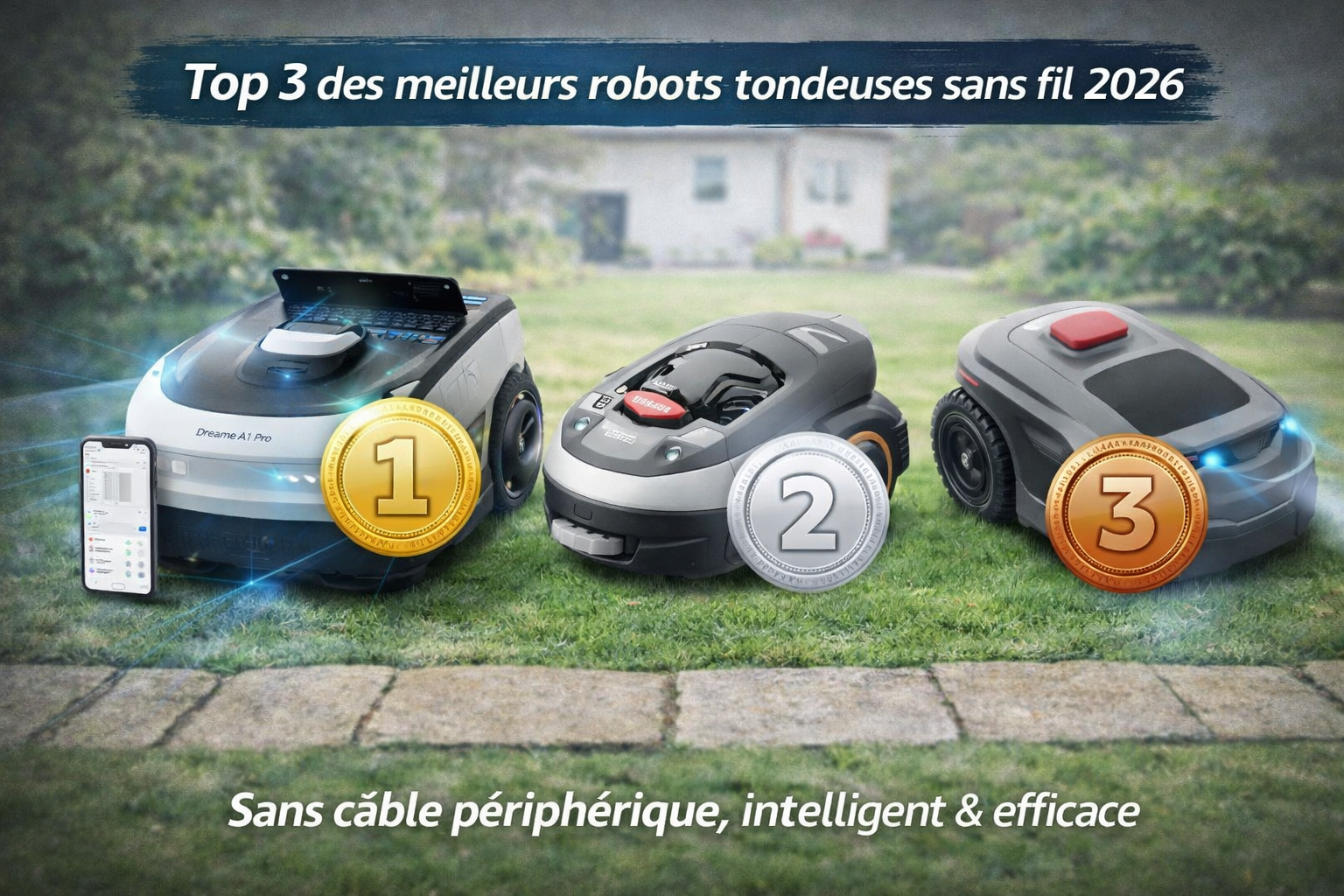 Lire la suite à propos de l’article Top 3 du meilleur robot tondeuse sans fil en 2026 (sans câble périphérique)