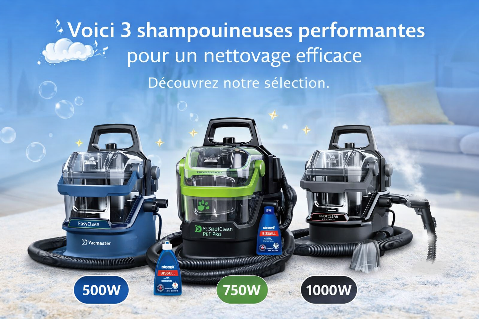 Lire la suite à propos de l’article Top 3 shampouineuses pour un nettoyage efficace des textiles