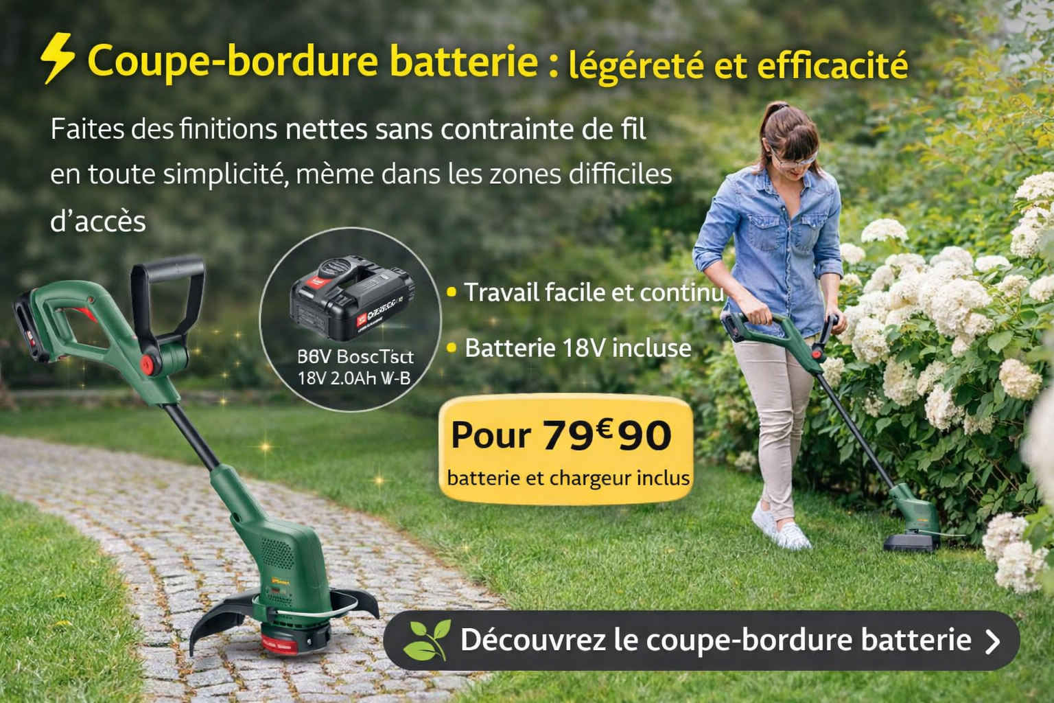 Lire la suite à propos de l’article Coupe-bordure batterie : l’allié idéal pour des finitions nettes au jardin