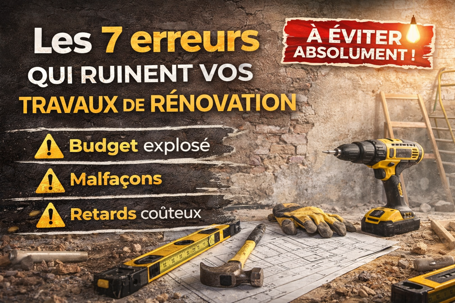 Lire la suite à propos de l’article Les 7 erreurs qui ruinent vos travaux de rénovation