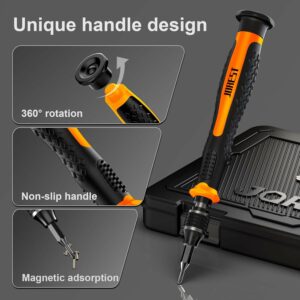 Manche ergonomique antidérapant du kit tournevis de précision avec rotation 360°