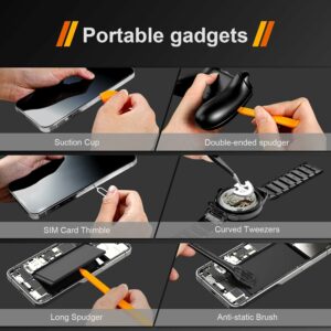 Accessoires du kit tournevis de précision avec ventouse, spatules et pince à épiler