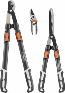 outils entretien jardin VonHaus lot 3 pièces avec poignées ergonomiques antidérapantes